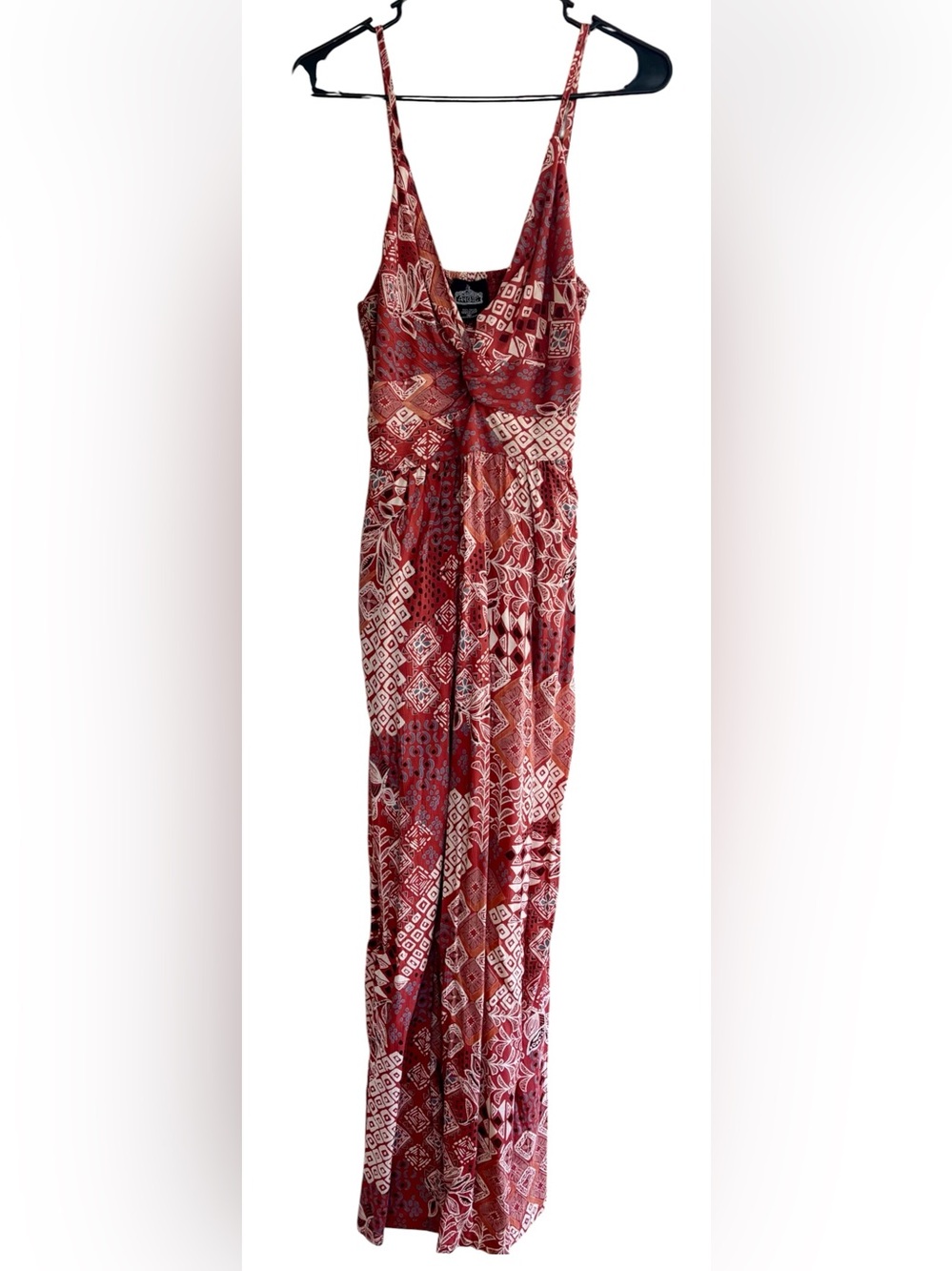 Angie Boho Paisley Print Cutout Wide Leg Jumpsuit Size M